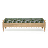 Thelma 56" Leopard Performance Jacquard Fabric Bench - Olive Green