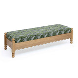Thelma 56" Leopard Performance Jacquard Fabric Bench - Olive Green