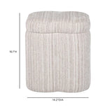 Lilou Cream Striped Jacquard Storage Accent Stool