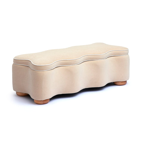 Thalia 48.5" Performance Velvet Storage Bench - Tan