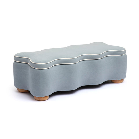 Thalia 48.5" Performance Velvet Storage Bench - Blue