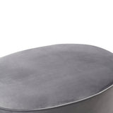 Scarlett Performance Velvet Oval Ottoman - Grey