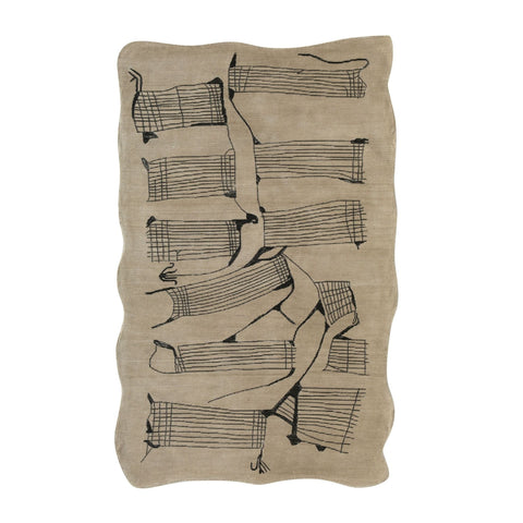 Mezzo Natural Hand Tufted Wool Area Rug 5'X8'