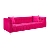 Bea 91" Performance Velvet Tufted Sofa - Pink