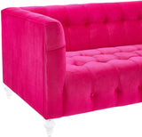 Bea 91" Performance Velvet Tufted Sofa - Pink