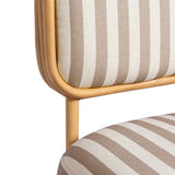 Dorine Striped Performance Linen &amp; Rattan Accent Chair - Khaki