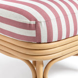 Dorine Striped Performance Linen &amp; Rattan Accent Chair - Cherry