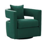 Kennedy Performance Velvet Swivel Accent Chair - Forest Green