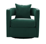 Kennedy Performance Velvet Swivel Accent Chair - Forest Green