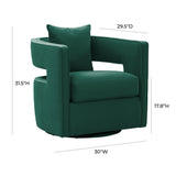 Kennedy Performance Velvet Swivel Accent Chair - Forest Green