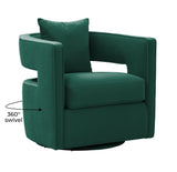 Kennedy Performance Velvet Swivel Accent Chair - Forest Green