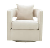 Kennedy Performance Velvet Swivel Accent Chair - Cream