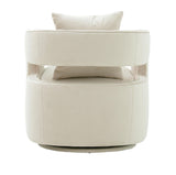 Kennedy Performance Velvet Swivel Accent Chair - Cream