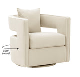 Kennedy Performance Velvet Swivel Accent Chair - Cream