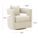 Kennedy Performance Velvet Swivel Accent Chair - Cream