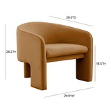 Marla Performance Velvet Accent Chair - Cognac