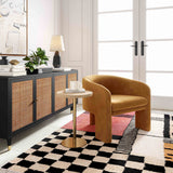 Marla Performance Velvet Accent Chair - Cognac