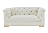 Farah 69" Performance Velvet Loveseat by Inspire Me! Home Decor - Cream