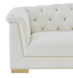 Farah 69" Performance Velvet Loveseat by Inspire Me! Home Decor - Cream