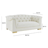 Farah 69" Performance Velvet Loveseat by Inspire Me! Home Decor - Cream