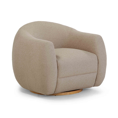 Judy Boucle Swivel Accent Chair - Taupe
