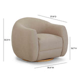 Judy Boucle Swivel Accent Chair - Taupe