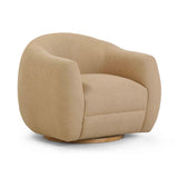 Judy Boucle Swivel Accent Chair - Honey