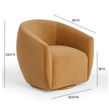 Jordan Performance Velvet Swivel Accent Chair - Tan