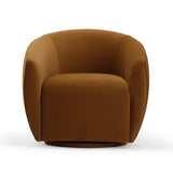 Jordan Performance Velvet Swivel Accent Chair - Cognac