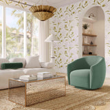 Jordan Performance Velvet Swivel Accent Chair - Sea Blue