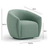 Jordan Performance Velvet Swivel Accent Chair - Sea Blue