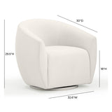 Jordan Performance Velvet Swivel Accent Chair - Cream