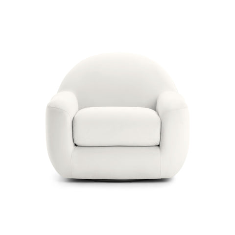 Tiago Performance Velvet Swivel Accent Chair - Cream