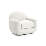 Tiago Performance Velvet Swivel Accent Chair - Cream