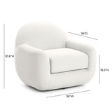 Tiago Performance Velvet Swivel Accent Chair - Cream