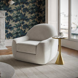 Tiago Performance Velvet Swivel Accent Chair - Cream