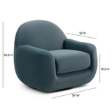 Tiago Performance Velvet Swivel Accent Chair - Dark Teal