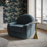 Tiago Performance Velvet Swivel Accent Chair - Dark Teal
