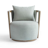 Paolo Textured Contract-Grade Weave Fabric Swivel Accent Chair - Mint Green