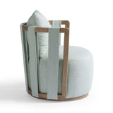Paolo Textured Contract-Grade Weave Fabric Swivel Accent Chair - Mint Green
