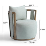 Paolo Textured Contract-Grade Weave Fabric Swivel Accent Chair - Mint Green