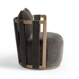 Paolo Upcycled Contract-Grade Fabric Swivel Accent Chair - Storm Grey