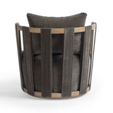 Paolo Upcycled Contract-Grade Fabric Swivel Accent Chair - Storm Grey