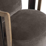 Paolo Upcycled Contract-Grade Fabric Swivel Accent Chair - Storm Grey