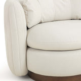 Nura Cream Performance Vegan Mohair Swivel Accent Chair