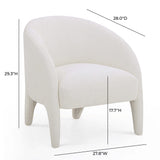 Kris Contract-Grade Chenille Accent Chair - Cream
