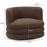 Astor Heavy Performance Boucle Swivel Hotel Lounge Chair - Brown