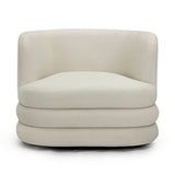 Astor Performance Faux Mohair Swivel Hotel Lounge Chair - Cream