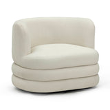 Astor Performance Faux Mohair Swivel Hotel Lounge Chair - Cream