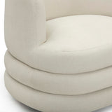 Astor Performance Faux Mohair Swivel Hotel Lounge Chair - Cream